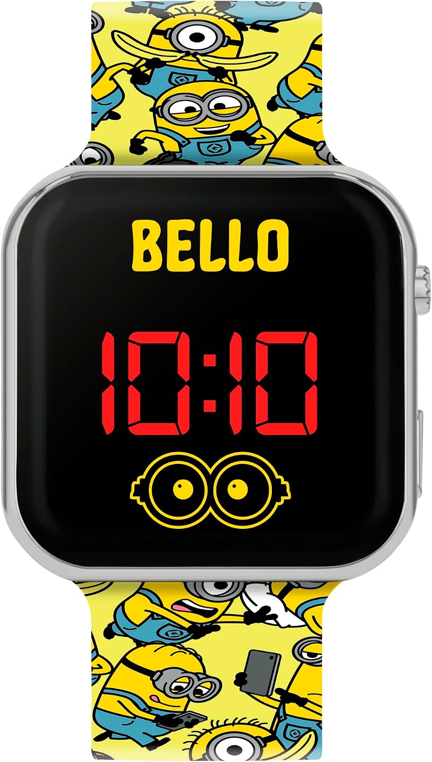 Accutime Kids Minions Yellow Strap LED Digital Watch DMF4106