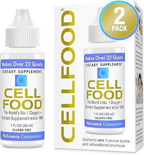 Cellfood Liquid Concentrate - 1 fl oz, 2 Pack - Oxygen + Nutrient Supplement - Supports Immune System, Energy, Endurance, Hydration & Overall Health - Gluten Free, Non-GMO, Kosher - Makes 22+ Quarts
