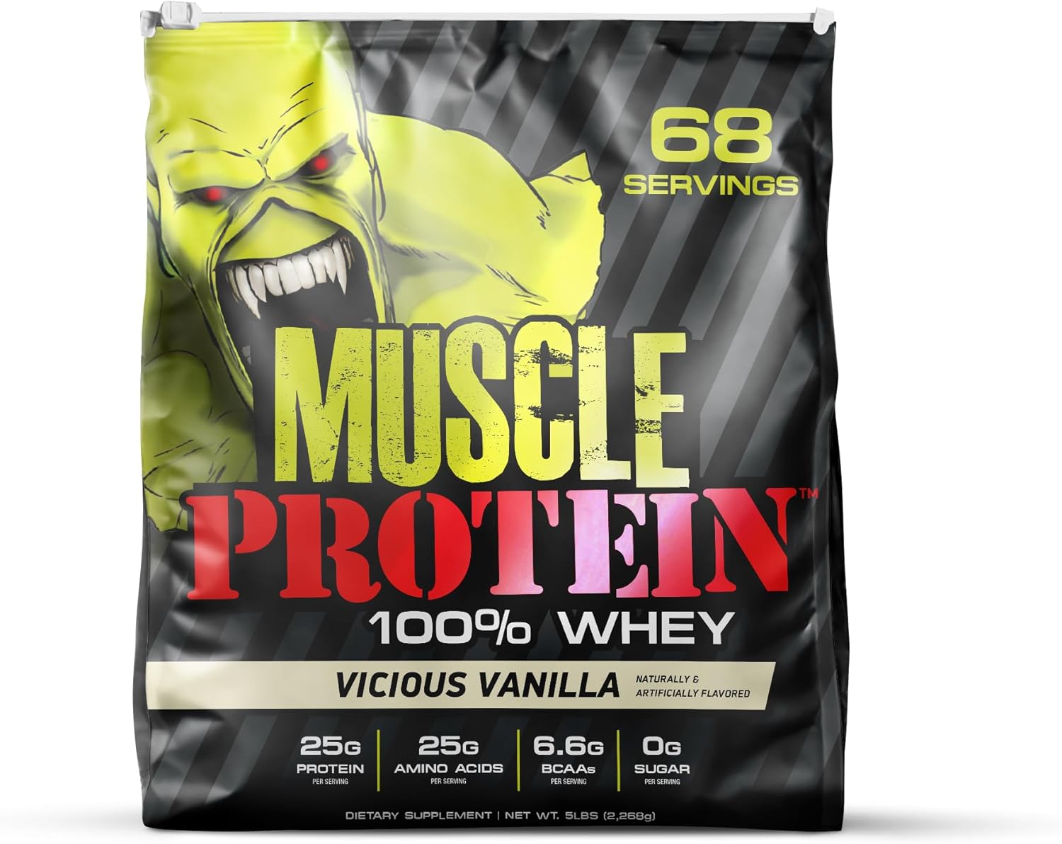 COLOSSAL LABS Muscle Protein Whey Powder [5 lbs/Pack of 1]– Cold Filtered, 25g Pure Protein, 6.6g BCAAs (Packaging May Vary) (5LB, Vanilla)