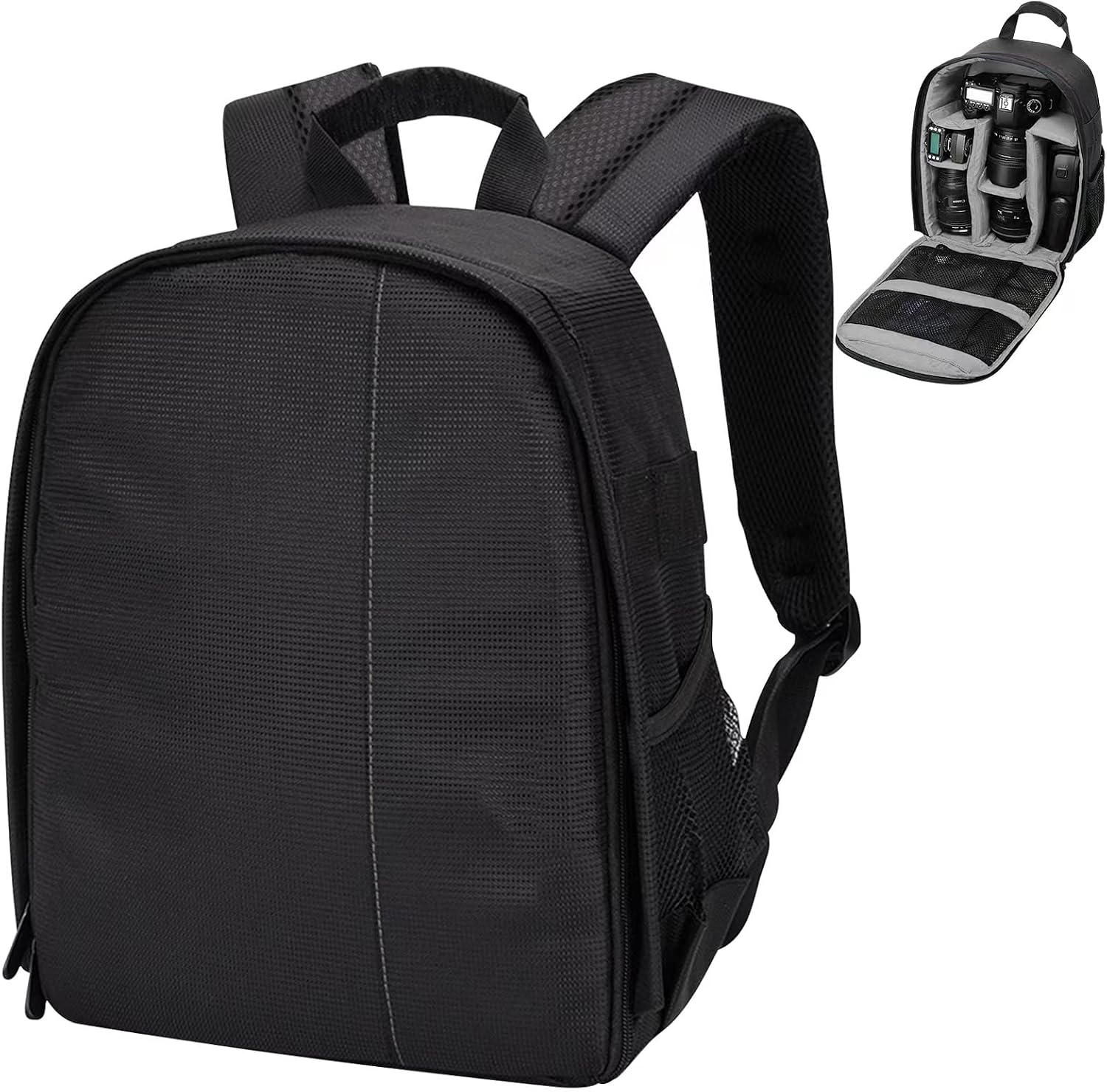 Lizbin Camera Backpack Professional Camera Bag for DSLR/SLR Mirrorless Camera, Photography Backpack Case for Women Men Photographers, Camera Case Compatible with Canon Nikon Sony Digital Lens (Grey)