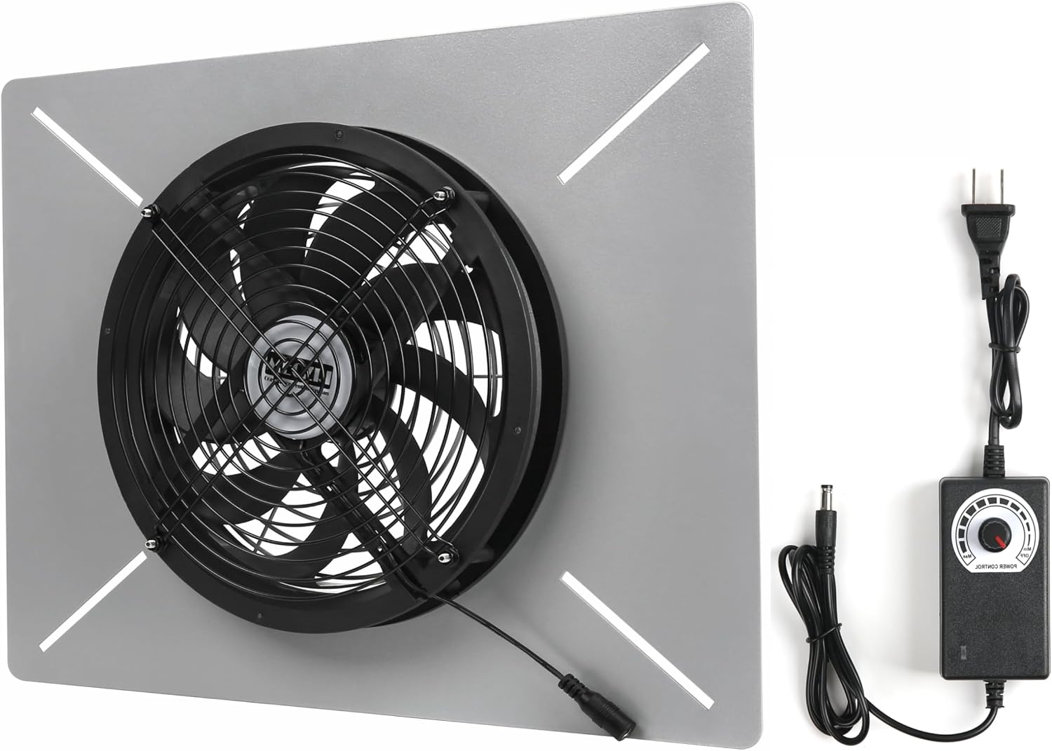Basement Attic Crawlspace Ventilation Fan window Exhaust Fan Ultra-Thin Design Reversible Airflow (Medium-420CFM-13.8 * 11.8Inch)