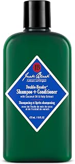 Jack Black - Double-Header Shampoo + Conditioner - PureScience Formula, Coconut Oil and Kelp Extract, Sulfate-Free, Removes Oil and Product Buildup, Lightly Conditions and Soothes, 16 Oz