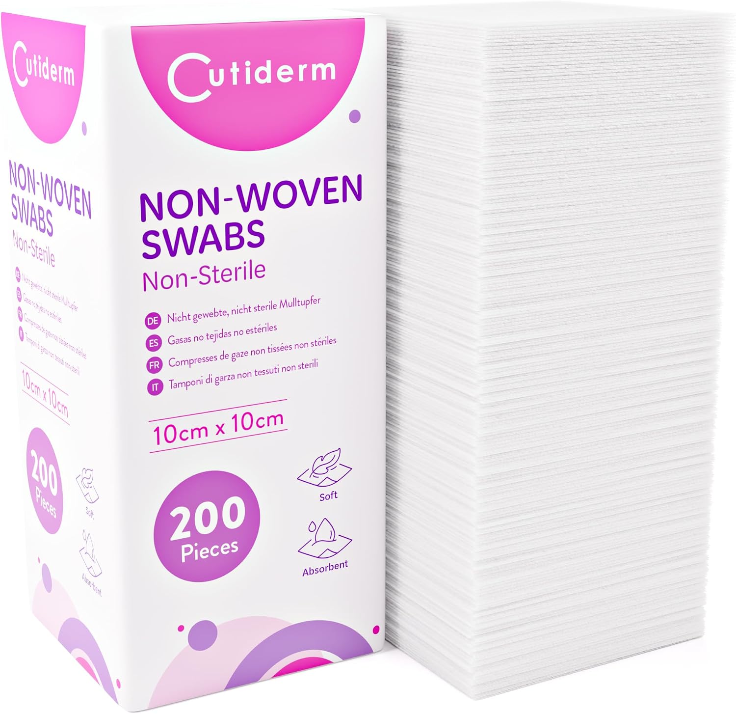 Cutiderm Non-Woven Gauze Swabs 10cm x 10cm - Pack of 200
