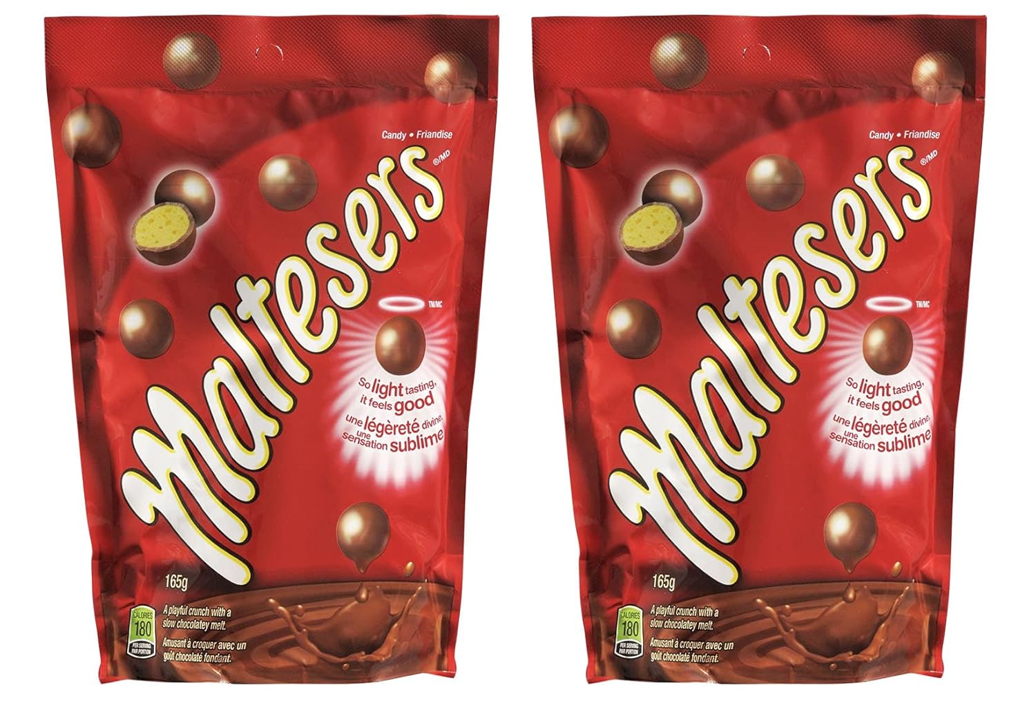 Malteser Milk Chocolate Candy, 165g/5.8oz, 2-Pack, Malted Honeycomb Balls