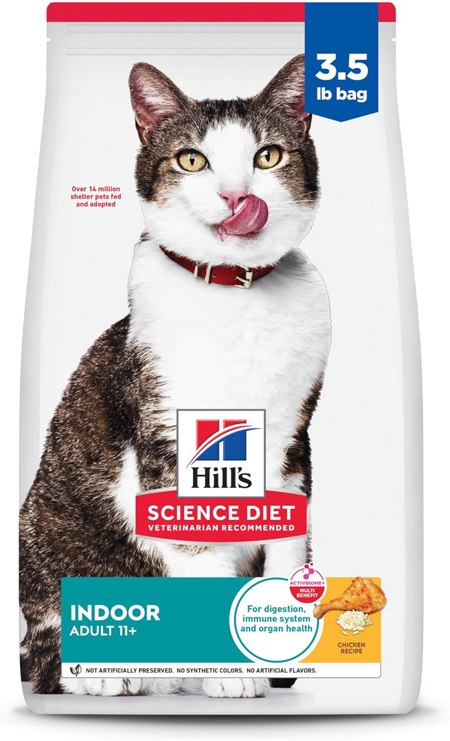 Hill's Science Diet Senior 11+ Indoor Dry Cat Food, Chicken, 3.5 lb. Bag