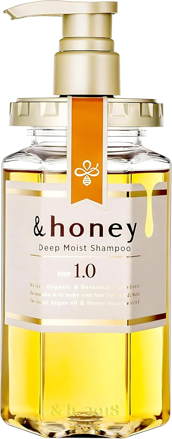 &honey Deep Moist Hair Shampoo 1.0 – 15.4 oz (440ml) | Moist Wash with Peony Honey Scent for Gentle Cleansing & Hydration