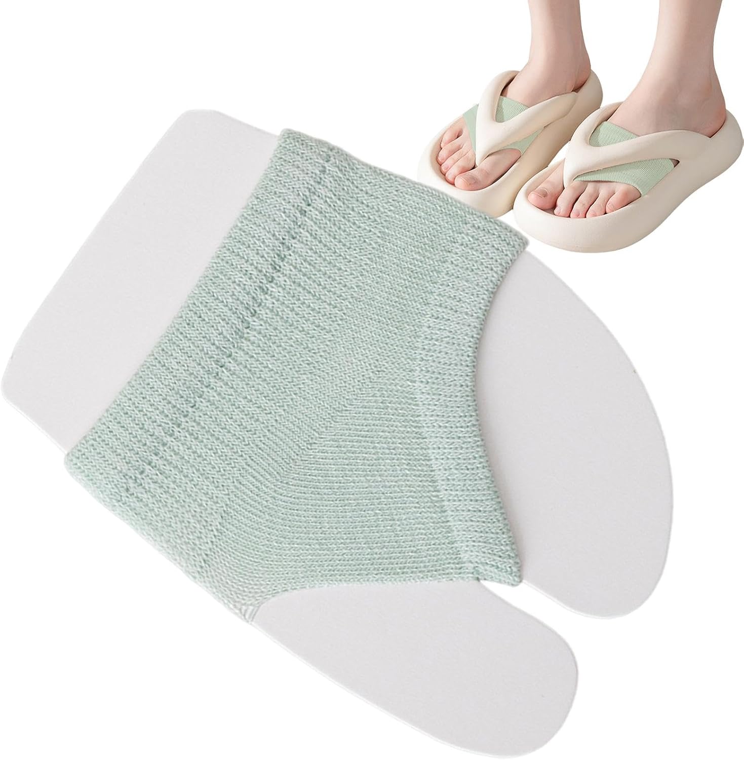 Ruwshuuk Sandals Socks for Women - Women's Cotton Half Sandal Socks | Multi-Purpose Toe Covers Socks for Work, Shopping, Beach, Resort, and Outdoor Activities