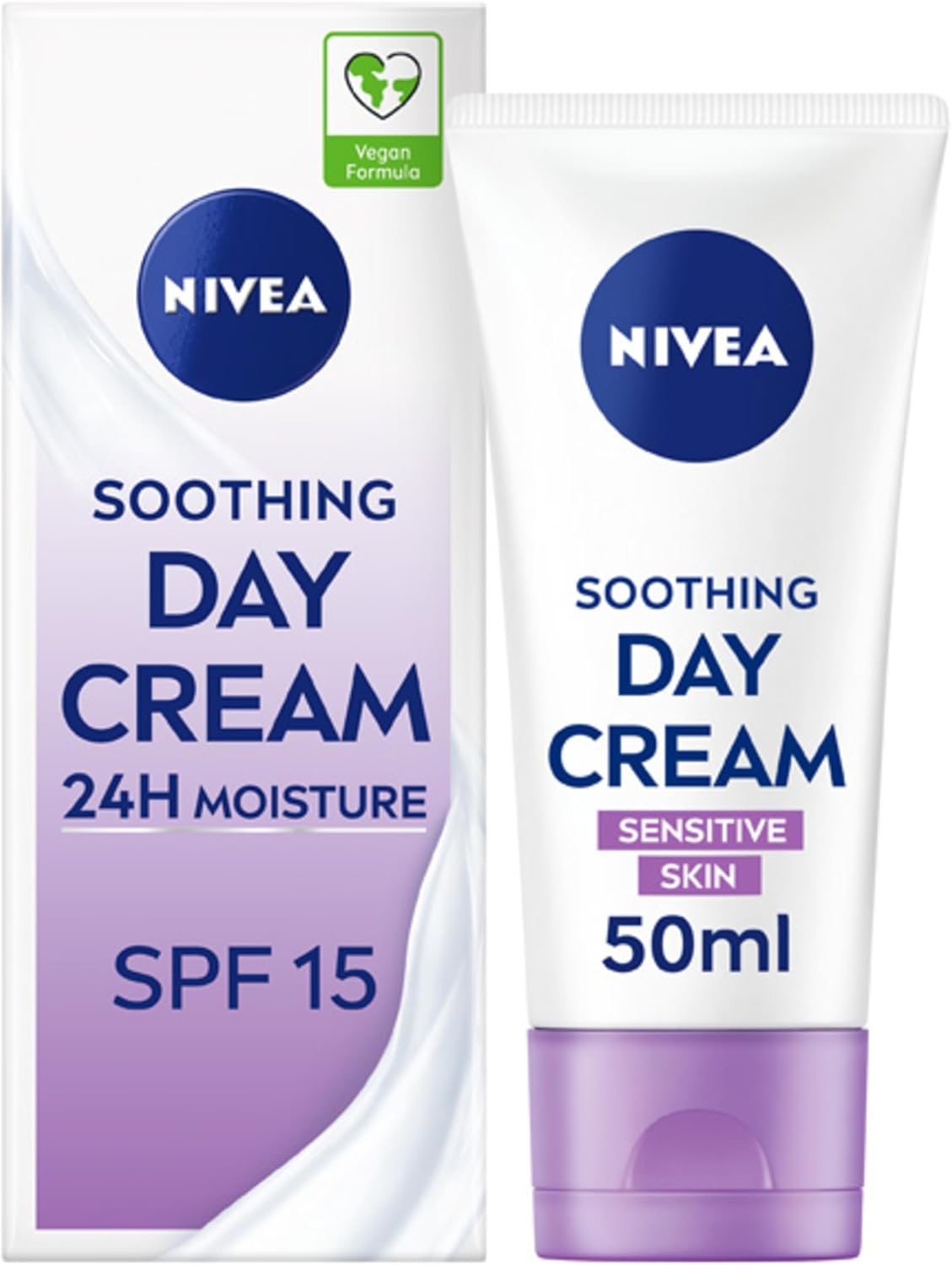 NIVEA Sensitive Day Cream (50 ml), Face Cream and Moisturiser with SPF 15 for Sensitive Skin, Summer Skin Care Essentials, Sensitive Moisturising Cream