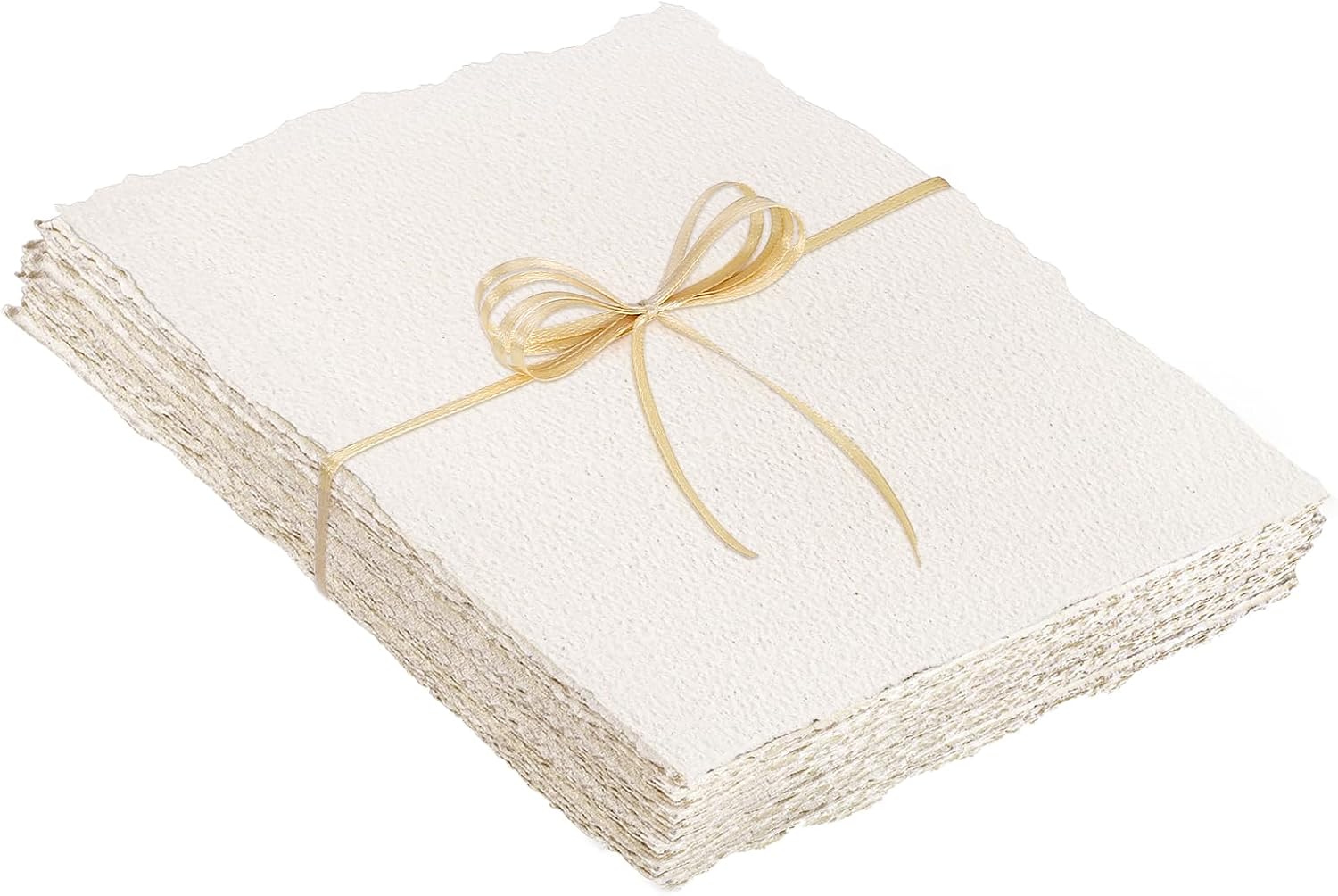 25 Sheets Watercolor Paper, 300 GSM Deckled Edge Paper 4 x 6 inch Rough/Textured Handmade Paper Cotton Paper White Textured Papers for Watercolors, Wedding Invitations, Cards, Crafts
