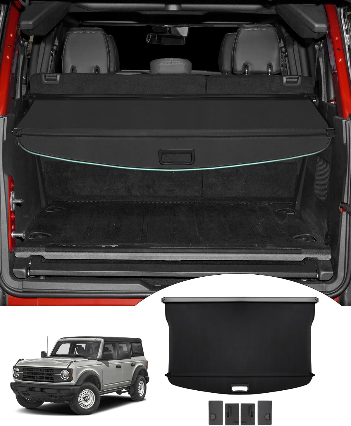 Cargo Cover for 2021-2026 Ford Bronco 4-Door(NOT 2-Door/ Bronco Sport)