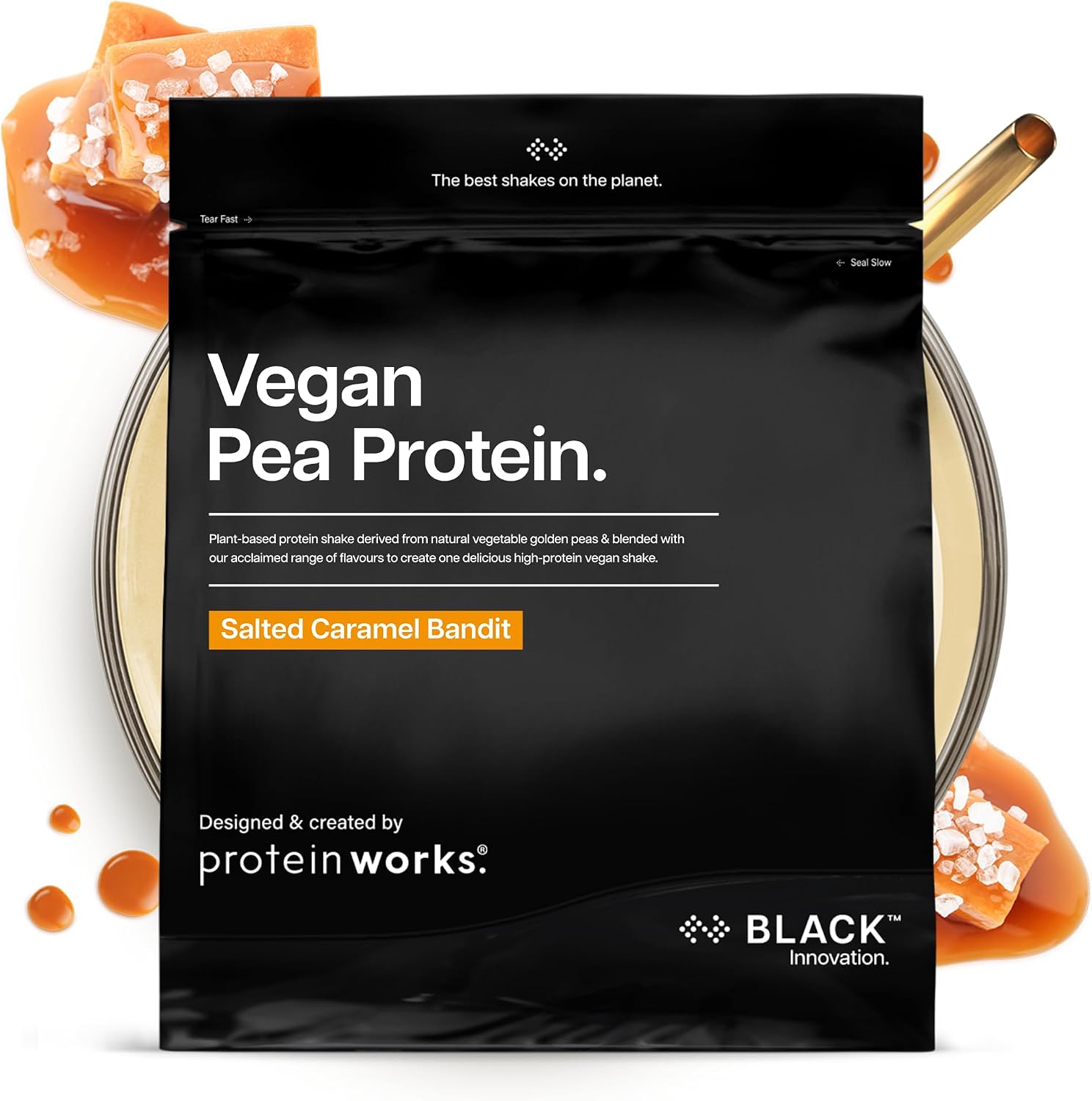 Protein Works - Pea Protein Isolate Protein Powder | 100% Plant-Based & Natural | Gluten Free | No Added Sugar | Salted Caramel | 1 Kg