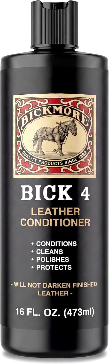 Bick 4 Leather Conditioner & Cleaner, Won't Darken Boots, Couch, Bags 16 oz