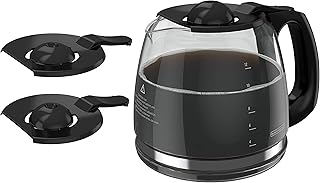 BLACK+DECKER 12-Cup Replacement Carafe, GC3100B, Duralife Glass, Dishwasher-Safe, 2 Extra Lids