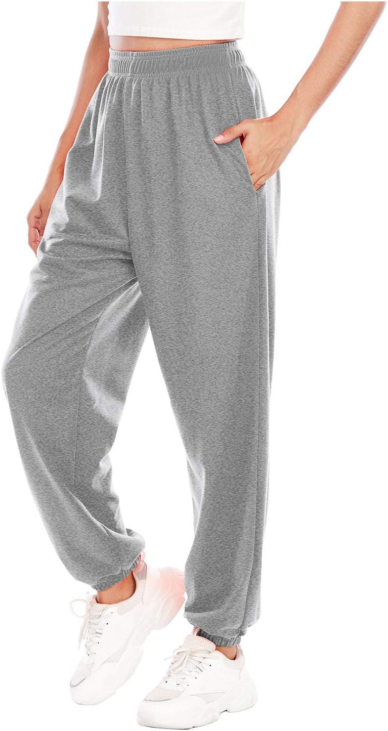 Joggers for Women Tapered Lounge Pants with Pockets Winter Warm Tracksuit Bottoms Jogging Pants Ladies Jog Pants Sport Gym Drawstring Loungwear Running Workout Casual Lounge Wear