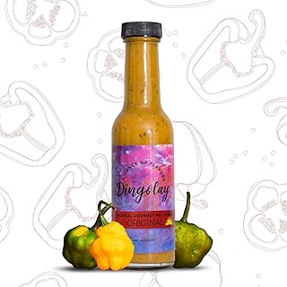 Dingolay Original Pepper Hot Sauce - Made with Jamaican Scotch Bonnet Chilli Pepper | Natural Gourmet Pepper Hot Sauces | Best for Taco, Meat & Vegetables | Unique Flavor Experience in a Bottle, 5 oz