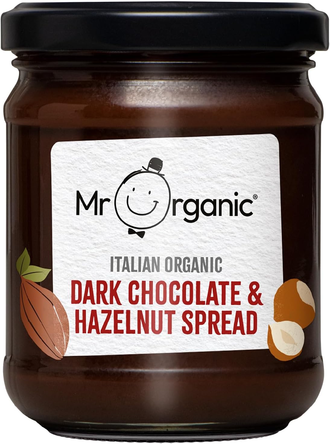 Mr Organic Dark Chocolate & Hazelnut Spread - 200g, Authentic Italian
