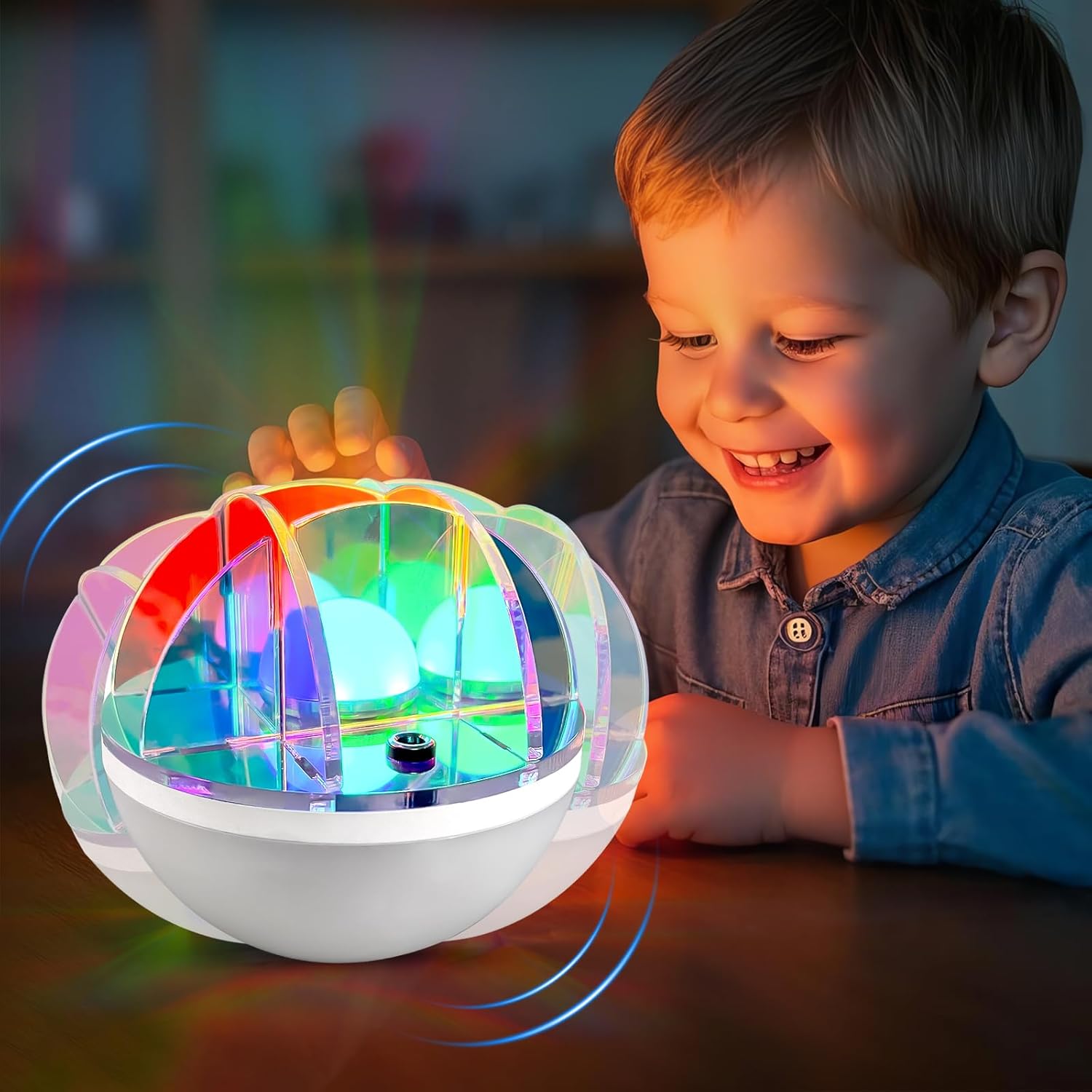 Atmosphere Nightlight, Rechargeable Nightlight, 360°Rotating Tumbler Roly-Poly Light, Dimmable & Portable Night Light, USB Rechargeable Bedside Table Lamp for Kids Adult Bedroom Decoration Party Gift