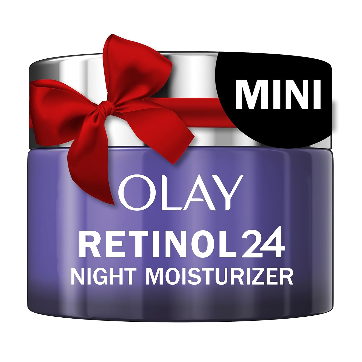 Olay Retinol 24 Face Moisturizer, Anti-Aging Night Cream for Women, Trial Size, Fragrance-Free, Non Greasy - Anti-Wrinkle, Smooth Fine Lines, Tightening Skin Care - Peptides, Glycerin, 0.5 Oz