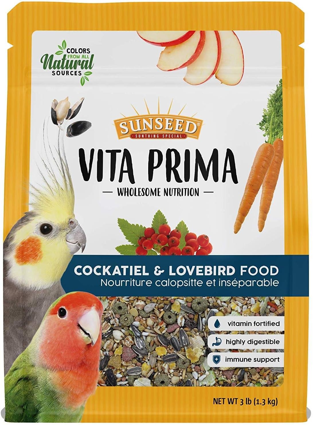 VitaKraft Sunseed Vita Prima Cockatiel & Lovebird Food 3 lb.