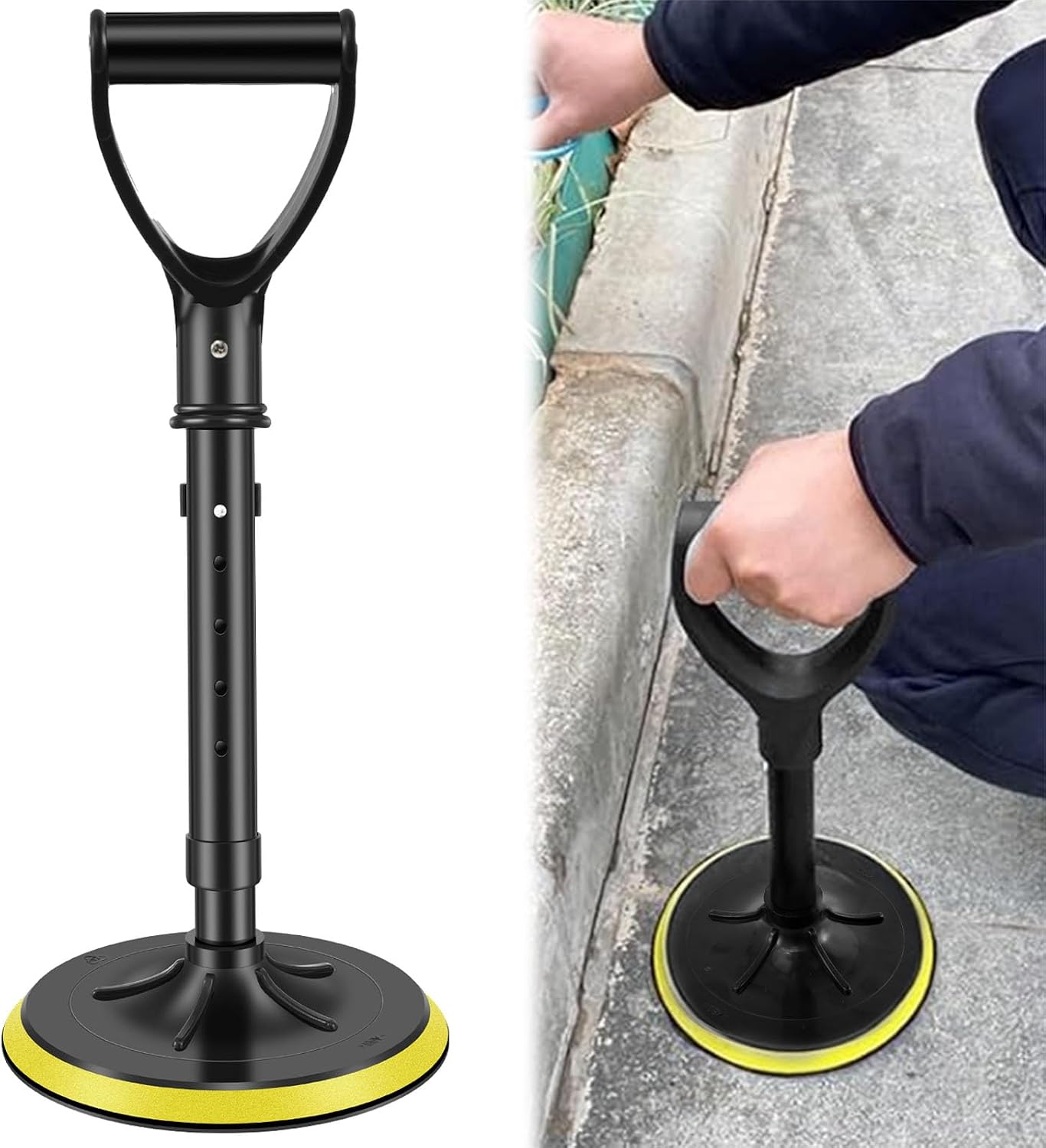 Gatphy Mobility Aid Tool Standup Helper, 44-54cm Height Adjustable Standing Aid Device with Base Elderly Lift Assist Device Supports Equipment for Seniors & Disabled Rising, Doing Housework, Garden