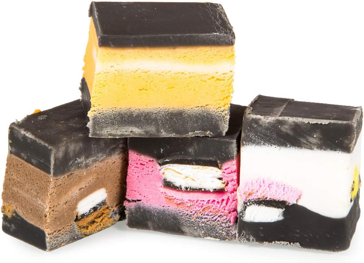 The Fudge Factory - Liquorice Allsorts Flavour Cubed Fudge & Nougat - 2kg Tub ,FFLAFT