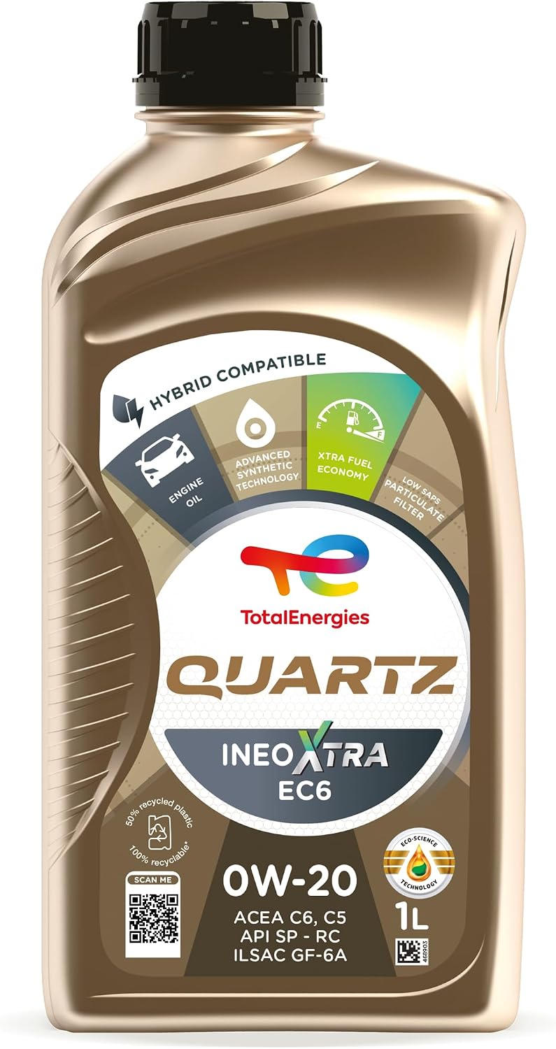 TotalEnergies Quartz Ineo Xtra EC6 0W20 Engine Oil Advanced Synthetic 1L - ACEA C6/C5, API SP, ILSAC GF-6A - Eco-Science Technology