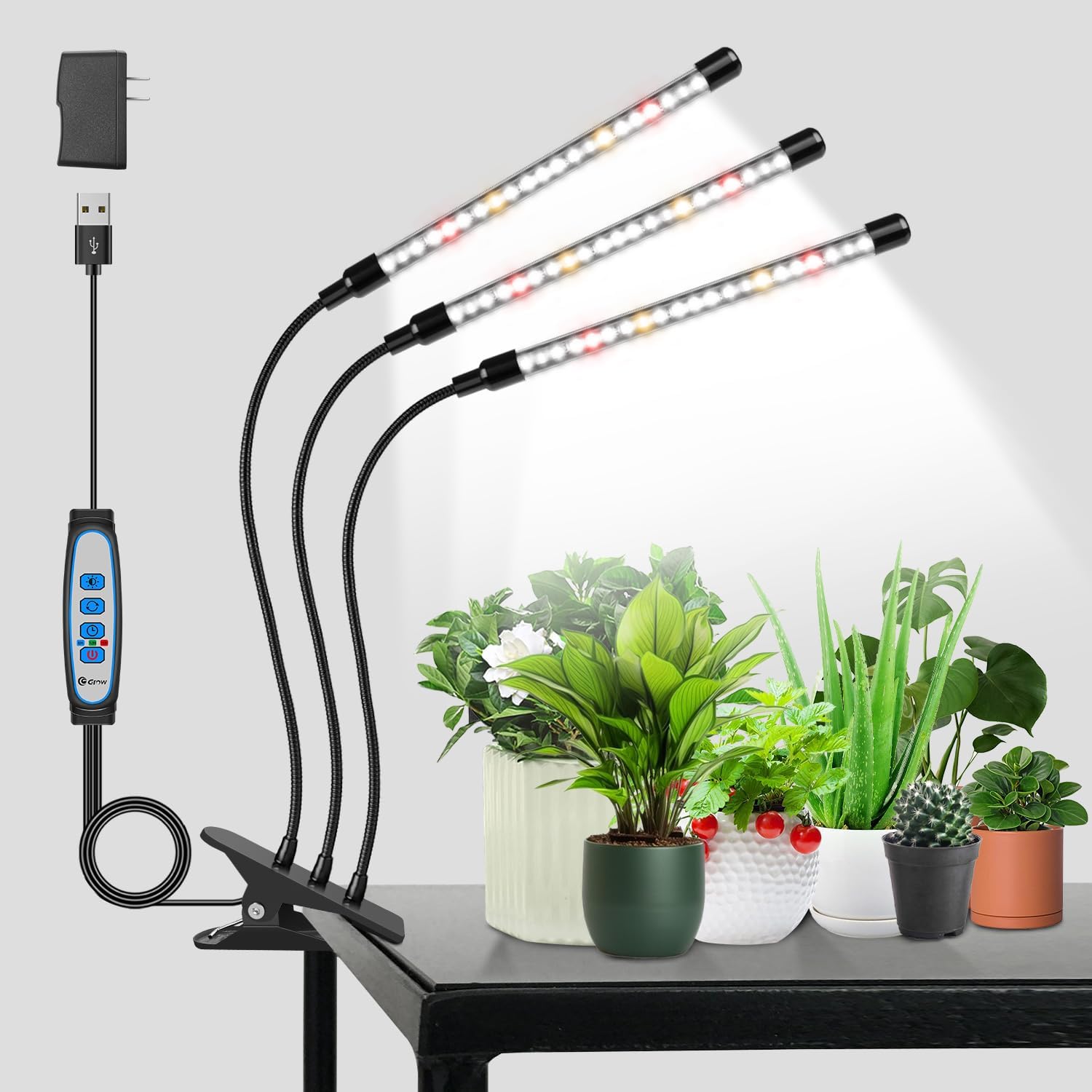 Wolezek Grow Lights for Indoor Plants with Clip, Full Spectrum 6000K