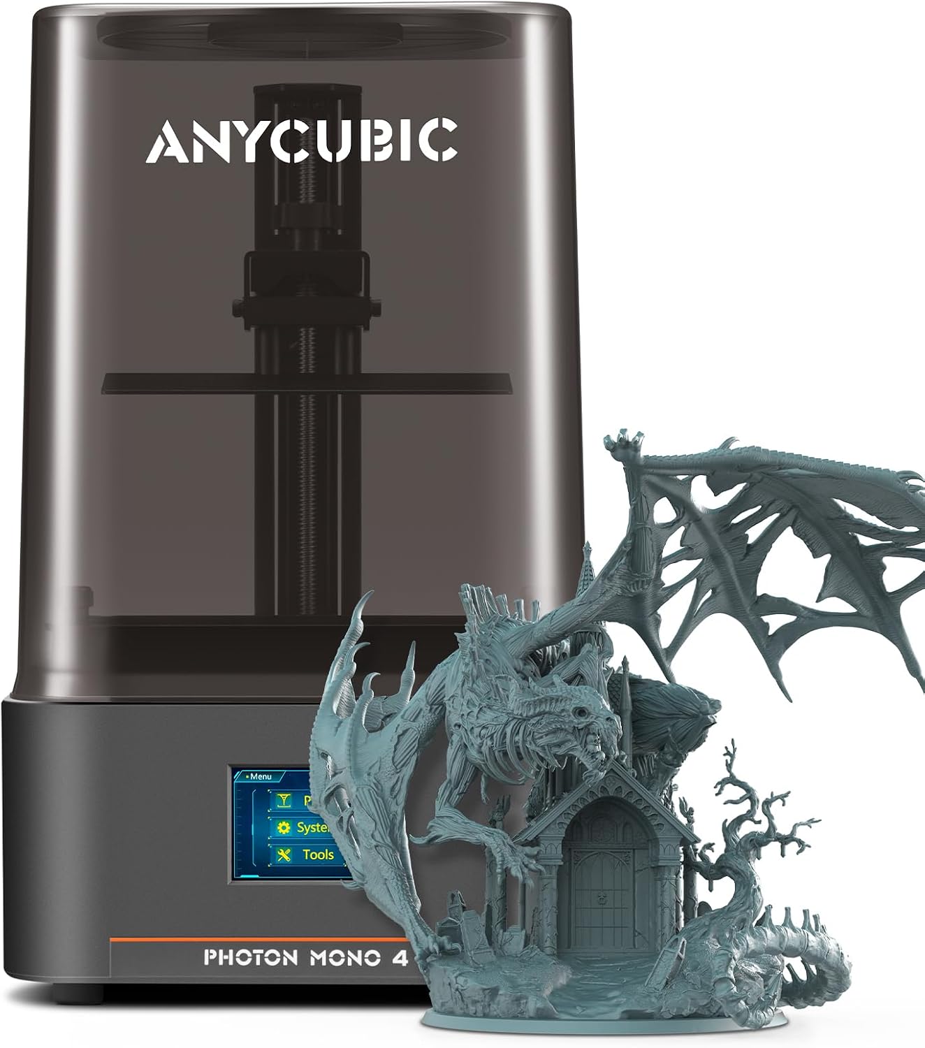 ANYCUBIC Photon Mono 4 10K Resin 3D Printer, 7'' HD Mono LCD Screen, Power Off Resume, Upgraded Light Source, Print Volume 6.04'' x 3.43'' x 6.49''