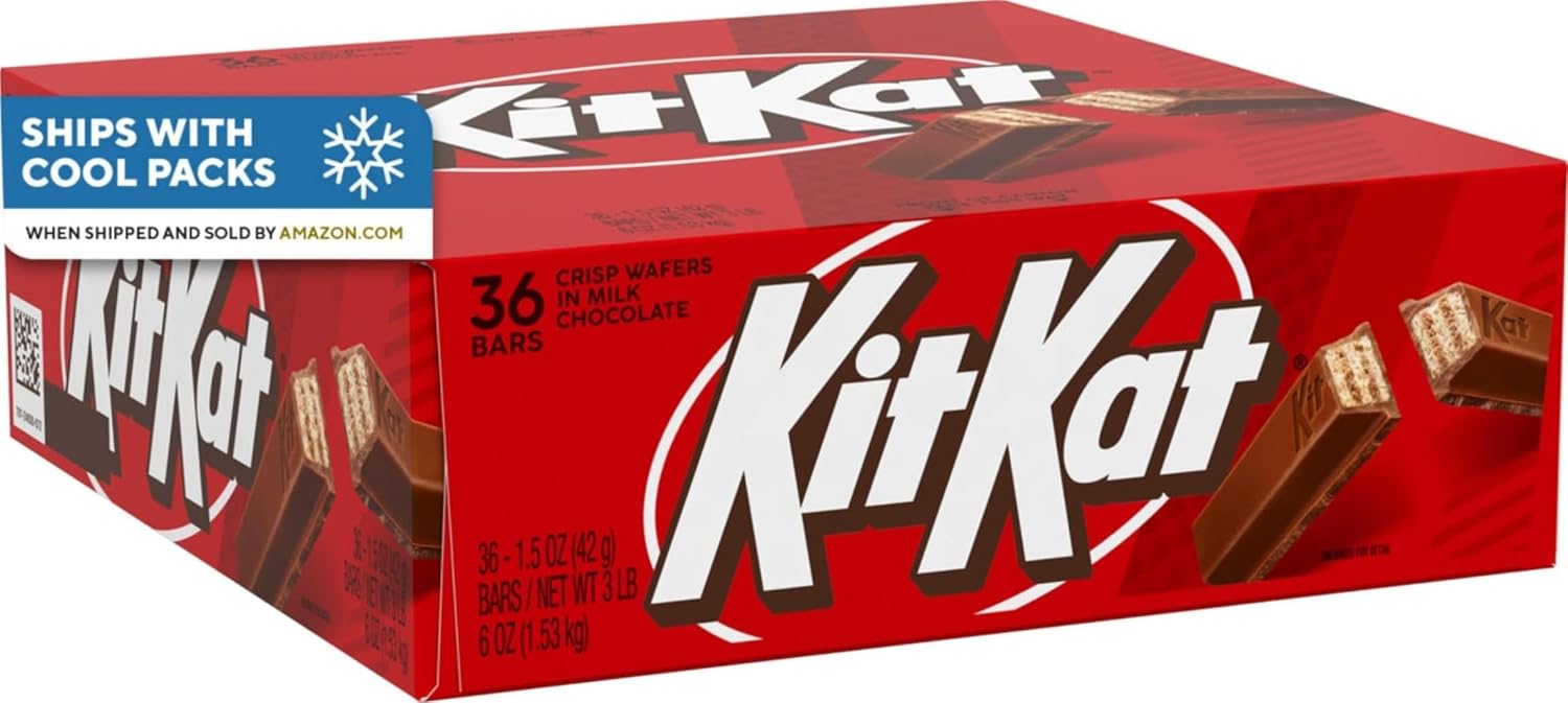 KIT KAT Milk Chocolate Wafer Candy Bars, 1.5 oz, 36 ct