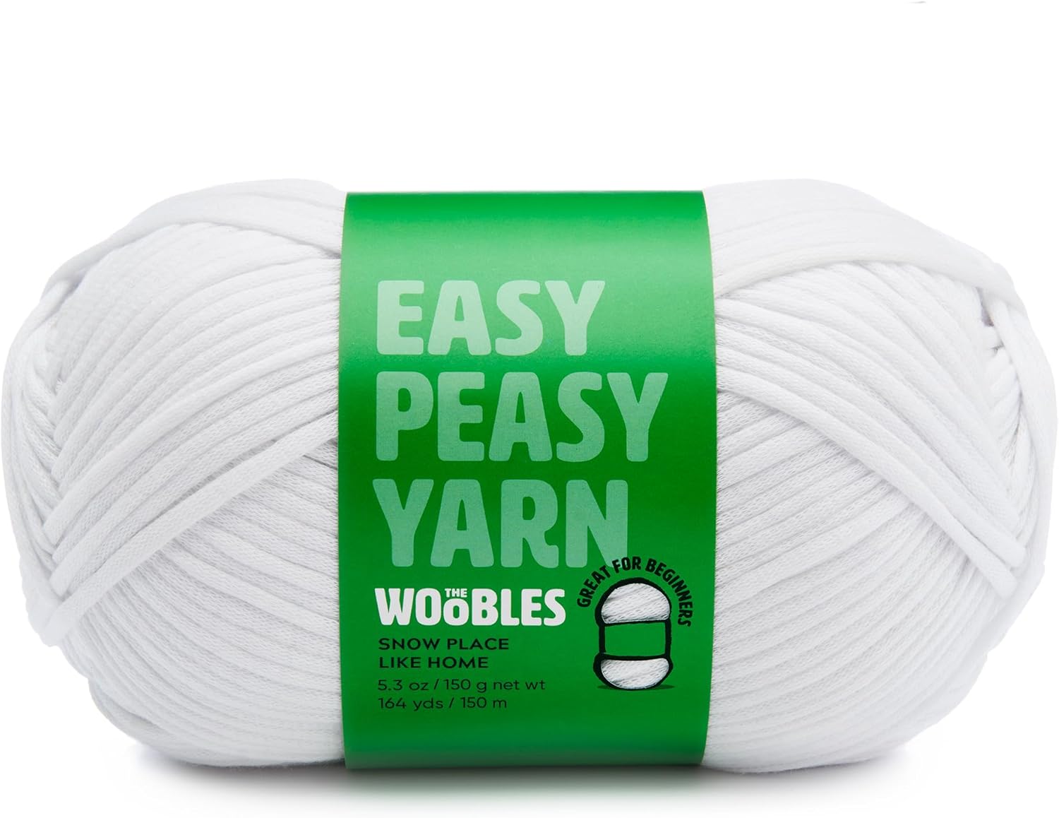 The Woobles Easy Peasy Yarn, Cotton-Nylon Blend, Worsted Medium #4, Perfect for Beginners, 219 Yds / 200 M, Machine Washable