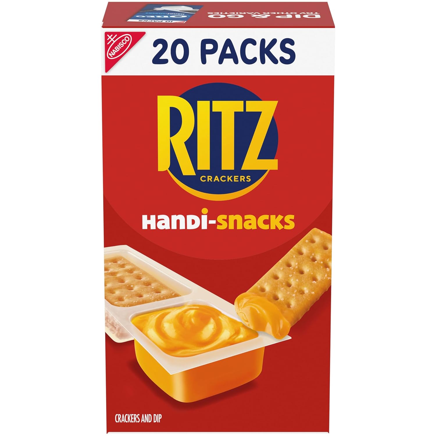 Handi-Snacks RITZ Crackers 'N Cheesy Dip Snack Packs, 20 Snack Packs | Individually Wrapped