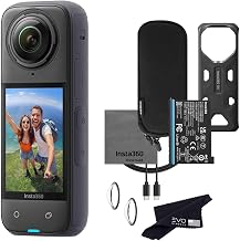 Insta360 X4 8K 360 Waterproof Action Camera, 8K 360, Stabilization, Touch Screen, AI Editing, Live Streaming, Webcam, Voice Control, Black