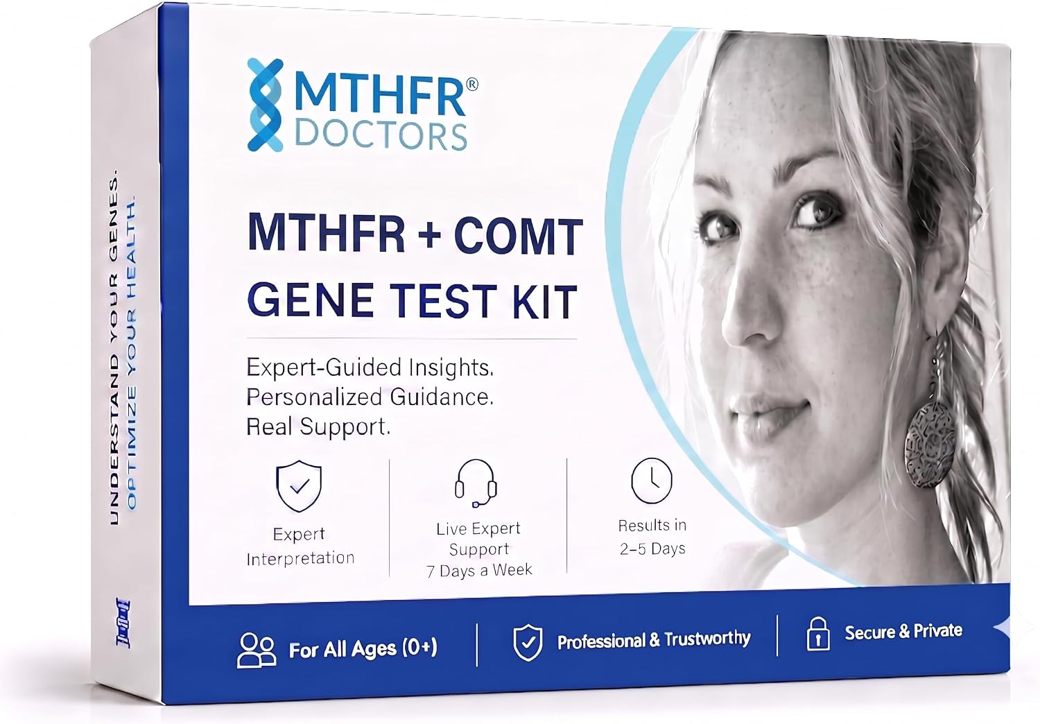 MTHFR+COMT Methylation Genes Test Kit. 1-on-1 Consultation. Includes C677T, A1298C & V158M Variants for Methylation and Wellness Analysis. Results in 2-5 Days. Ages 0+