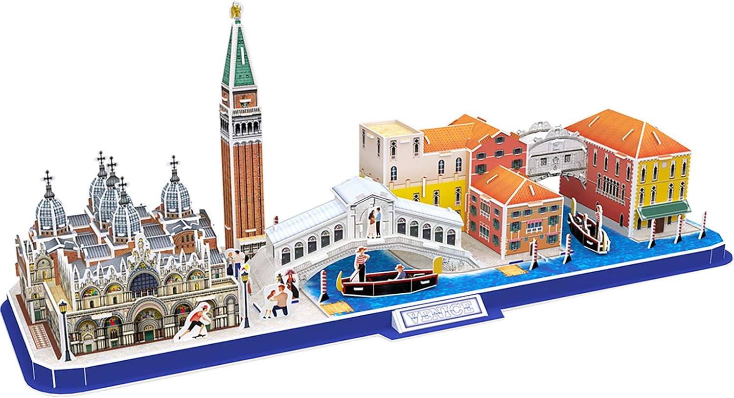 CubicFun 3D Jigsaw Puzzle Venice City Skyline Puzzle DIY Building Model Kits Souvenir Gift for adults and kids, Italy San Marco Basilica and Tower, Grand Canal,St. Mark's Square 126 Pieces