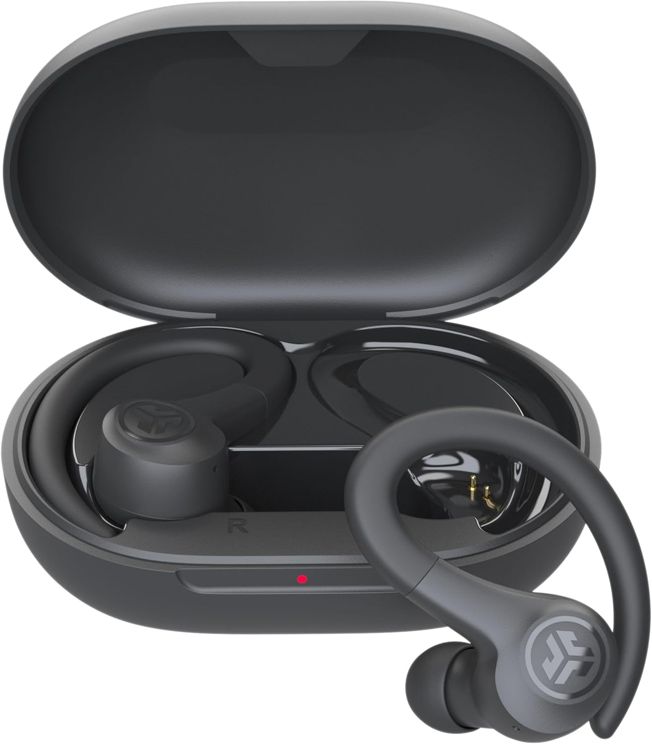 JLab Go Air Sport+ Running Headphones - True Wireless Headphones Bluetooth, Hook Over Ear Earbuds for Sports & Gym, 35+ H Playtime In Ear Buds, IP55 Sweat-Resistant, Be Aware Mode, Graphite