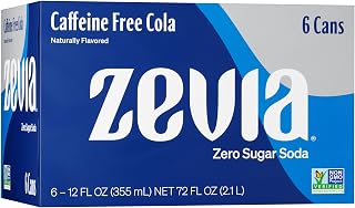 Zevia Zero Calorie Soda, Caffeine Free Cola, 12 fl oz Cans (Pack of 6)