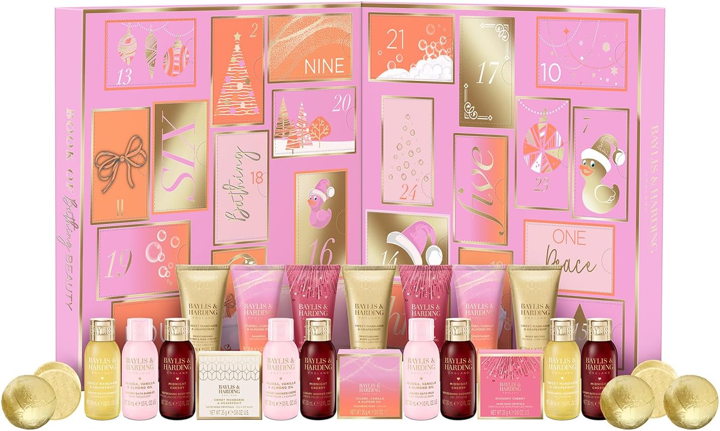 Baylis & Harding Jojoba, Vanilla & Almond Oil Luxury 24 Days of Beauty Advent Calendar Gift Set - Vegan Friendly