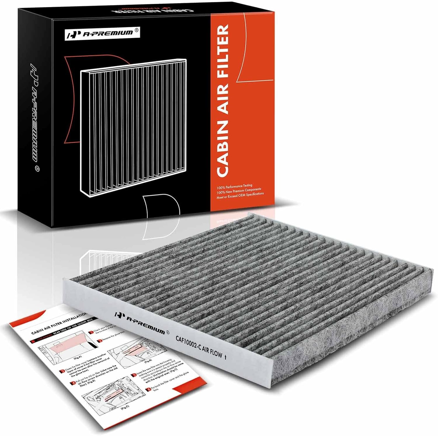 A-Premium Cabin Air Filter with Activated Carbon Compatible with Hyundai Ioniq 2017-2022 & Kia Niro 2017-2022, L4 1.6L, Replace# BNBK113196A, 97133G2000