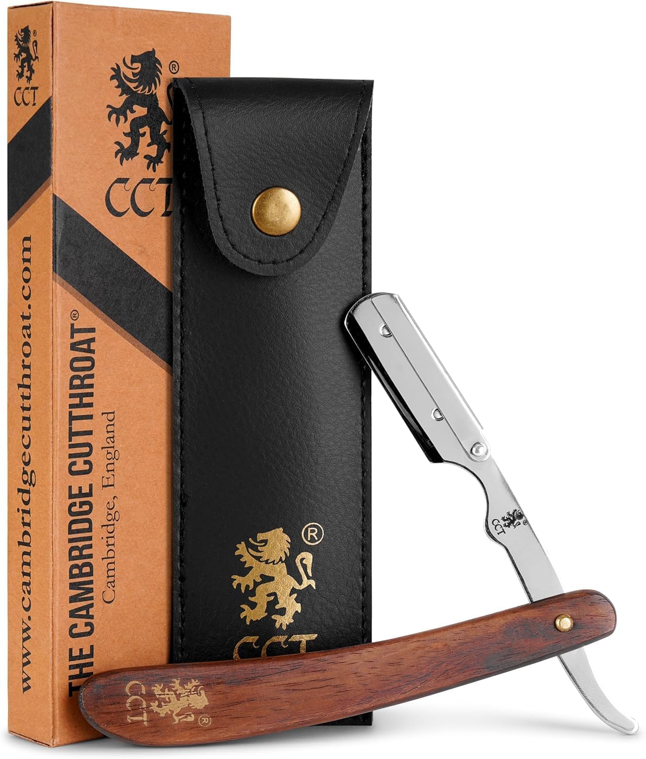 Cut Throat Razor for Men - Single Blade Razor Wet Shave - Brown