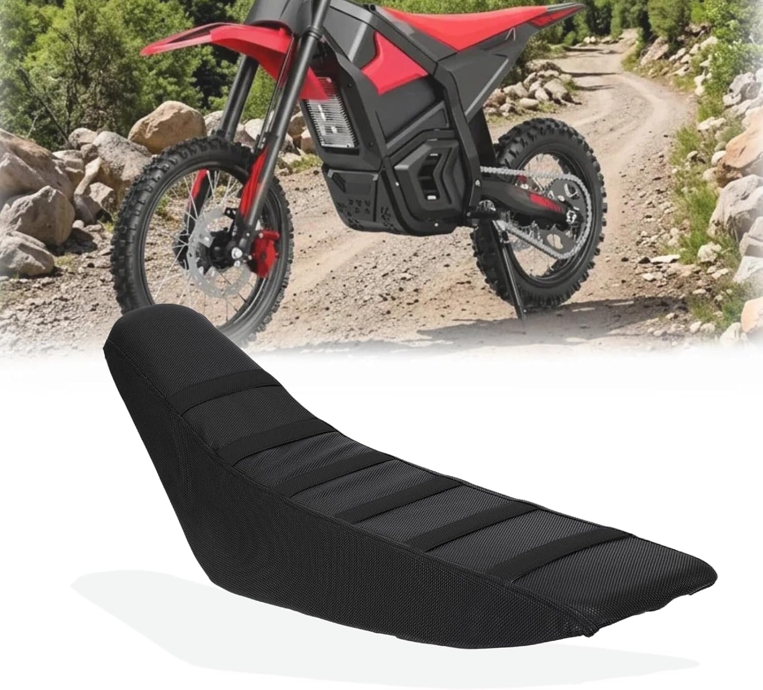 Gut Seat Cover for Yozma in 10 Electric Dirt Bike, Anti-Slip and Waterproof, Thickened Seat Cover for Yozma in 10 Electric Motorcycle, Ebike Upgraded Replacement Part, Black