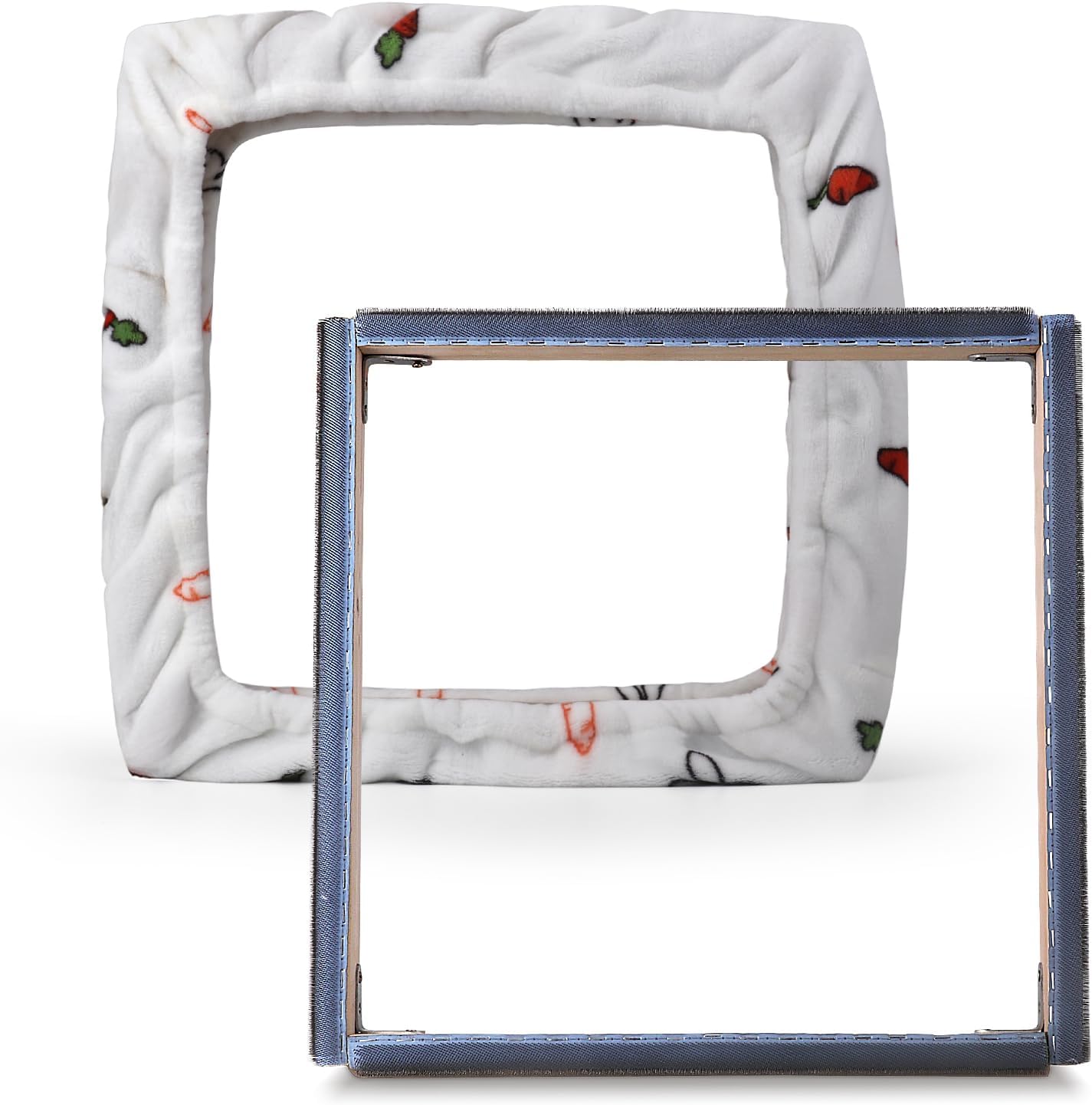 ICZW Gripper Strip Frame 15.7" x 15.7" Punch Needle Frame Rug Hooking with Frame Cover (White)
