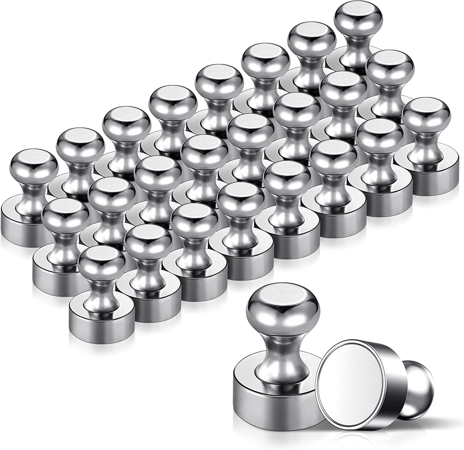Temporaryt HA00801 stainless steel cone magnet for magnetic board, whiteboard, refrigerator, 12 x 16mm, 24 pieces