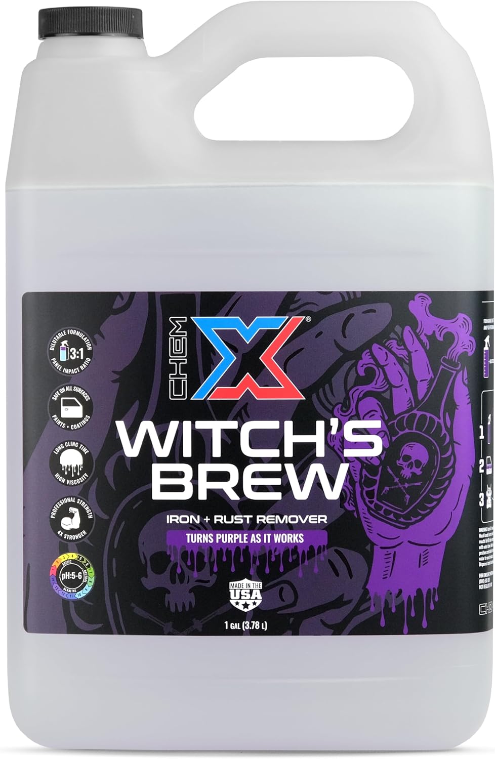 Chem-X Witch's Brew: Vehicle Iron and Rust Remover, 4X Strength (1 Gallon)