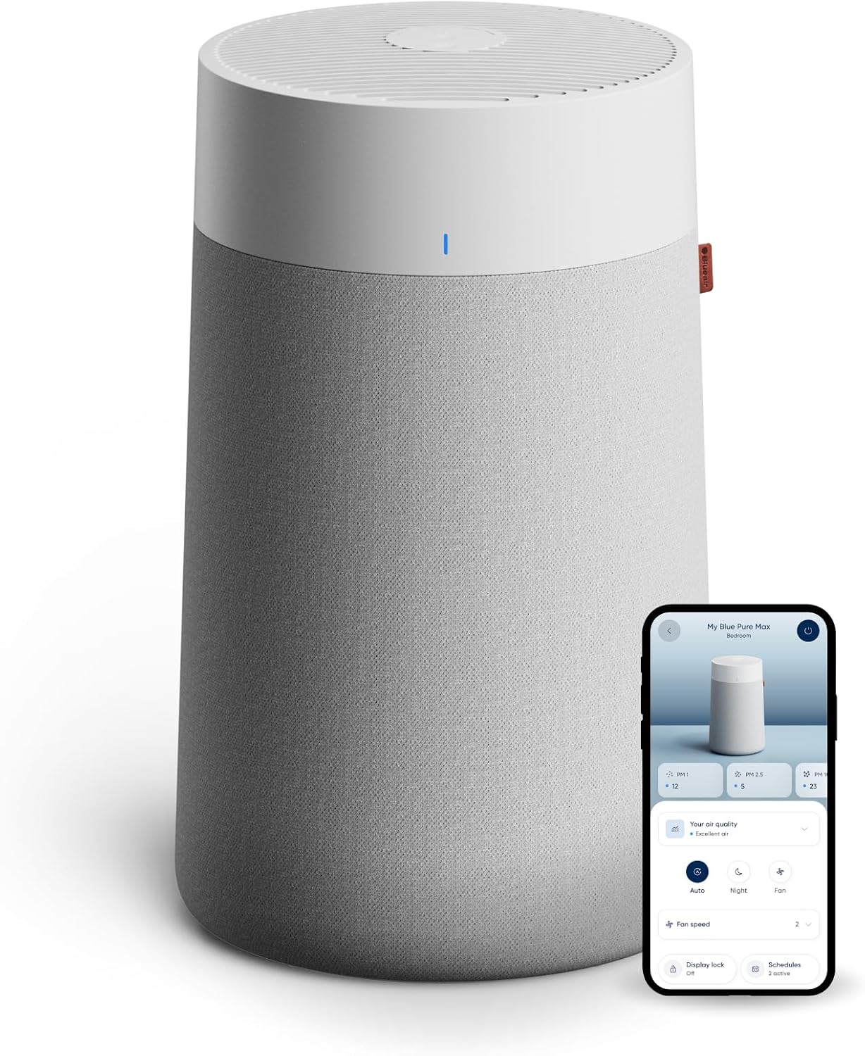 Blueair Blue Max 3350i Smart WiFi Air Purifier, HEPASilent Combination Filter Up To 195.7m² Rooms Removes 99.97% Pollen, Dust, Mould, Bacteria, Viruses | Activated Carbon Reduces VOCs, Odours