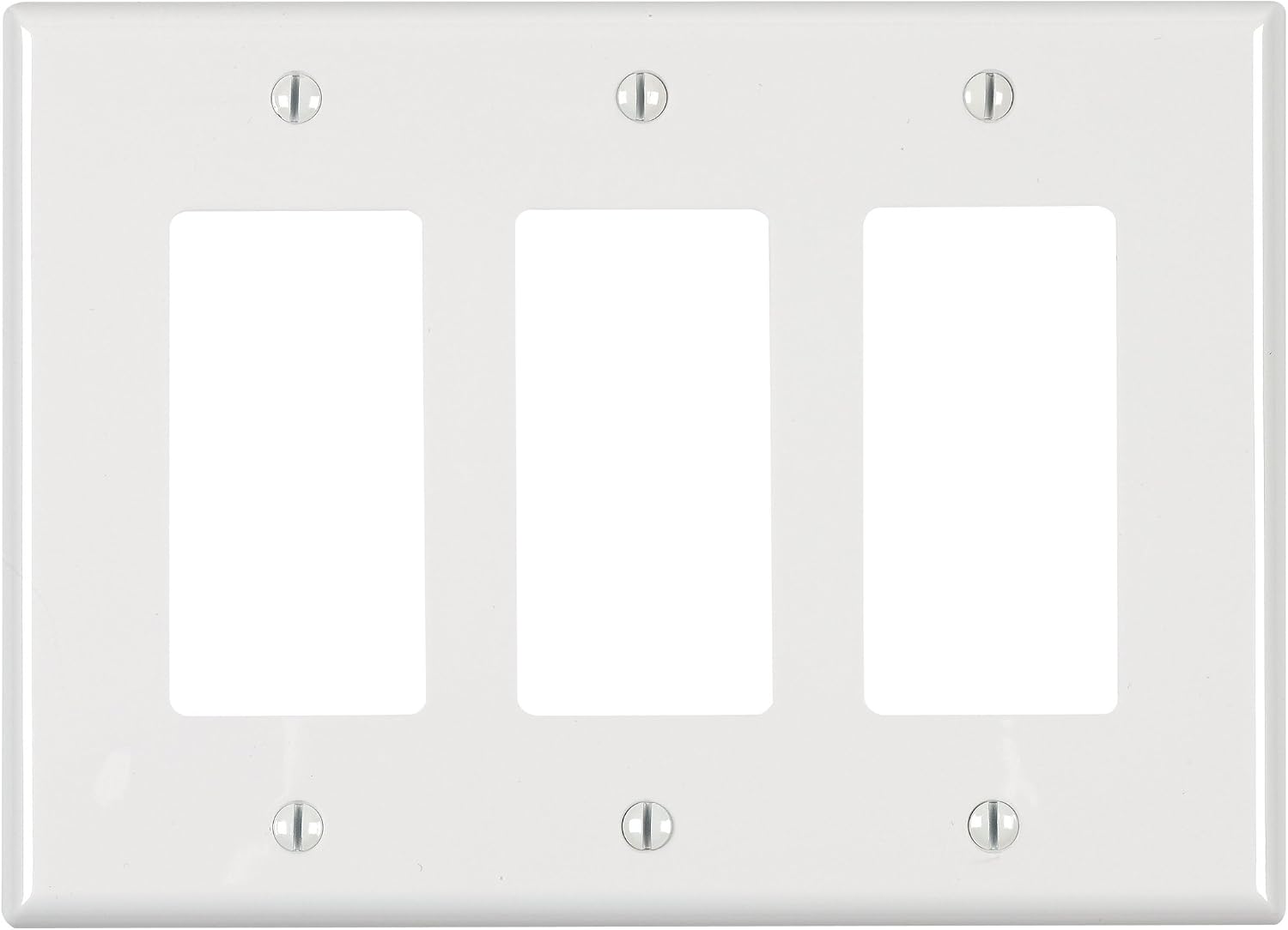 Leviton 3-Gang Decora/GFCI Decora Wallplate, Midway Size, PJ263-W, White