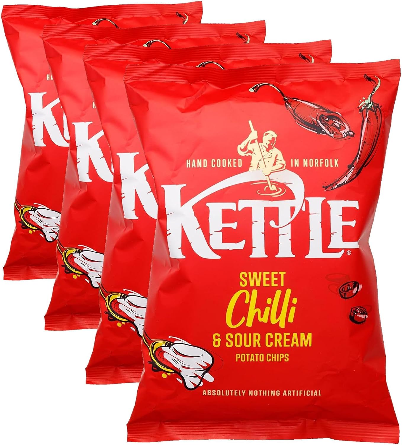 Kettle Chips Sweet Chilli 130g (Pack of 4)