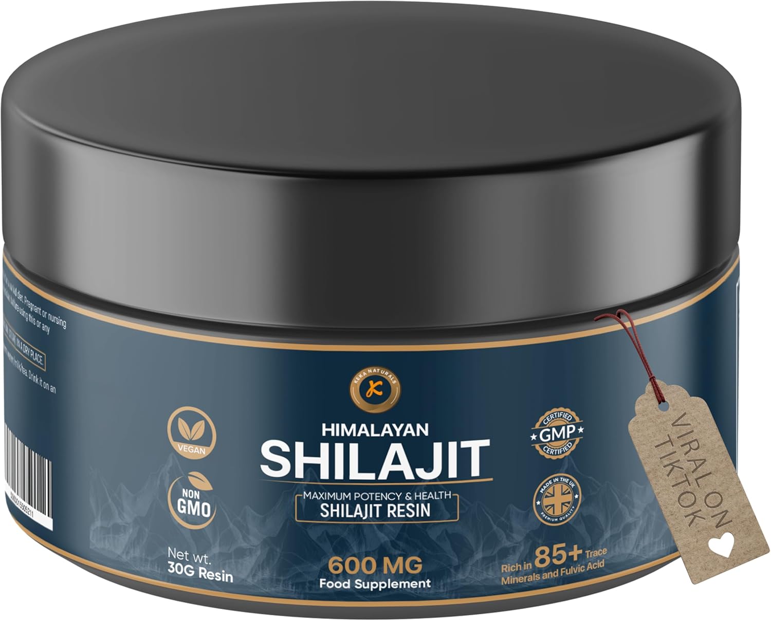 Shilajit Resin - 30g - 100% Pure Himalayan Shilajit - 85+ Minerals - Rich in Fulvic & Humic Acid - High Potency - Immune & Vitality Booster - Vegan - for Men & Women - Energy & Digestion Support