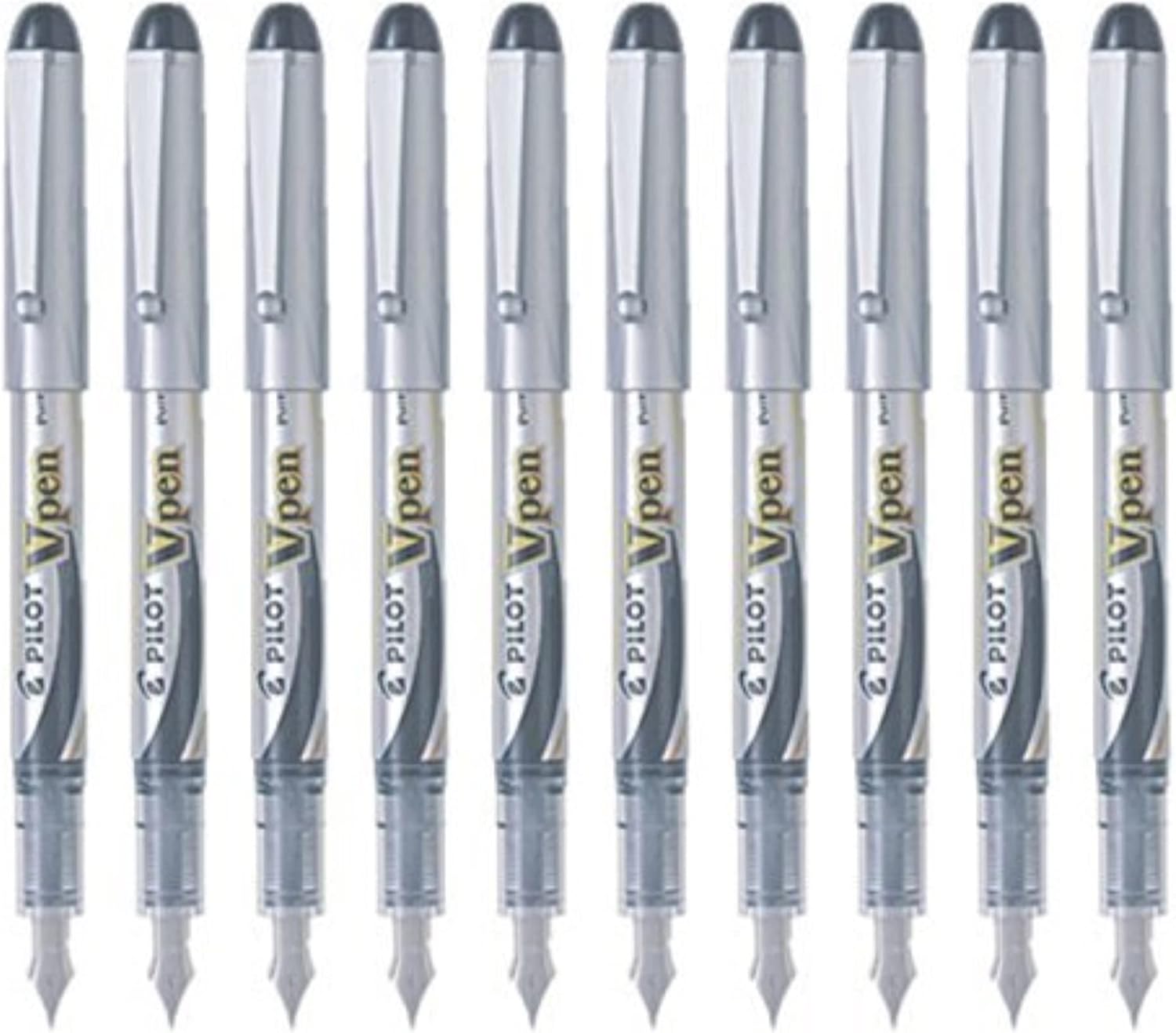 Pilot V Pen (Varsity) Disposable Fountain Pen, Fine Point, Black Ink, Value Set of 10
