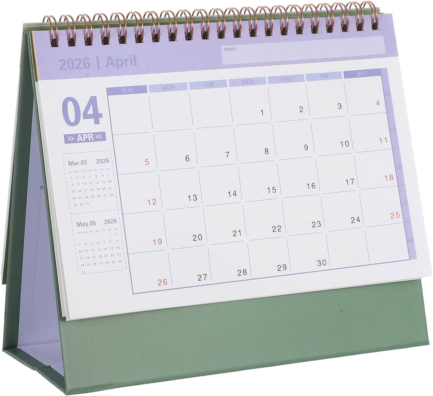 NUOBESTY Desk Calendar, 2025-2026 18 Months English Standing Flip Desktop Calendar Small Monthly Desk Calendars for Office, Home (Jul 2025-Dec 2026)