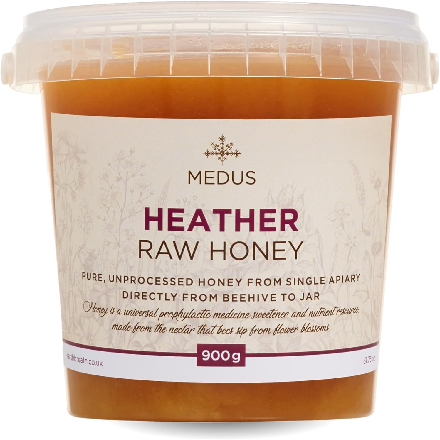 Earthbreath Heather Raw Honey 900kg – 100% Raw & Natural – Sustainably Harvested – Rich in Natural Goodness – No Artificial Additives